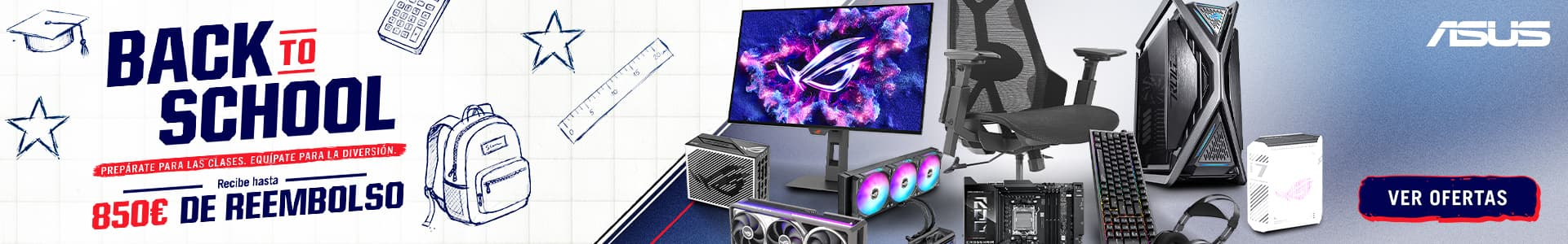 ASUS Back to School — Recibe hasta 850€ de reembolso