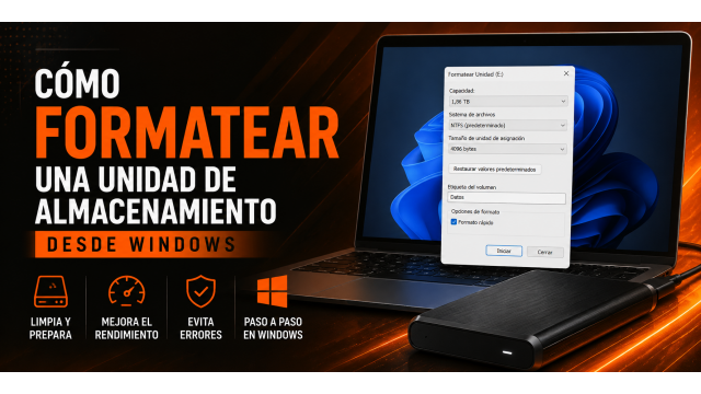 Cómo formatear una unidad de almacenamiento desde Windows