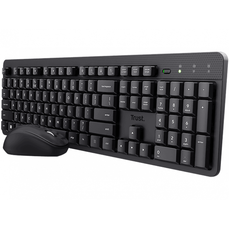 Pack Teclado + Ratón - Trust Ody II, Inalámbrico, Silencioso, Negro