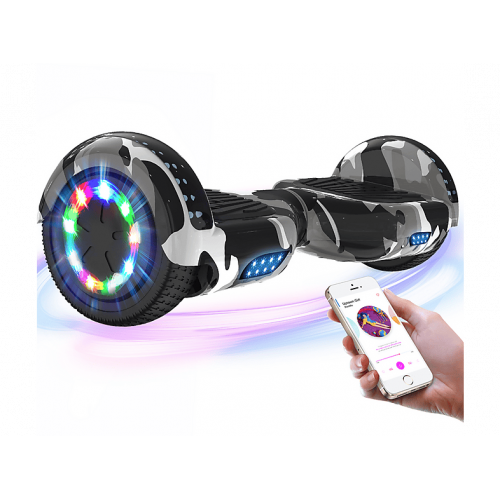 Hoverboard - Hoverboard JD5/6, Con altavoz Bluetooth y luz LED para niños y adultos RCB, 15 km/h, 180 W, 100 kg, verde