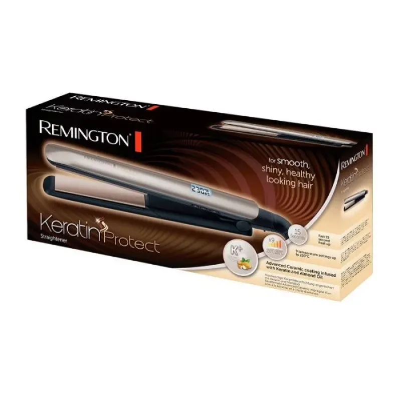 Plancha Alisadora REMINGTON 50W Keratin Therapy Cerámica 9 Niveles S8540