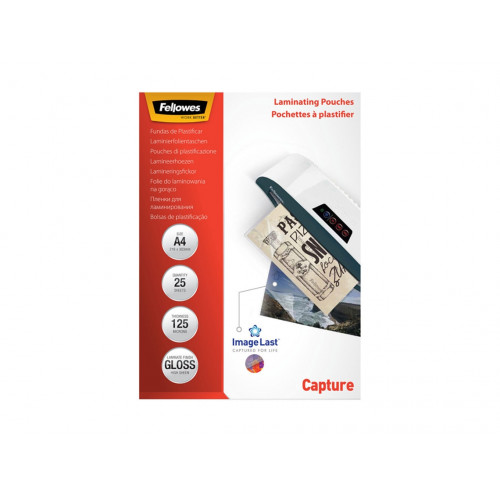 Pack 25 fundas para plastificar 125M BR A4 FELLOWES