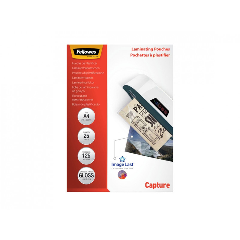 Pack 25 fundas para plastificar 125M BR A4 FELLOWES