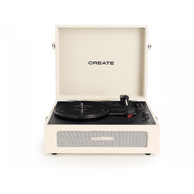 Tocadiscos - RECORD PLAYER COMPACT CREATE, Bluetooth|USB|Micro SD|RCA, 33.3/45/78 RPM, Blanco Roto