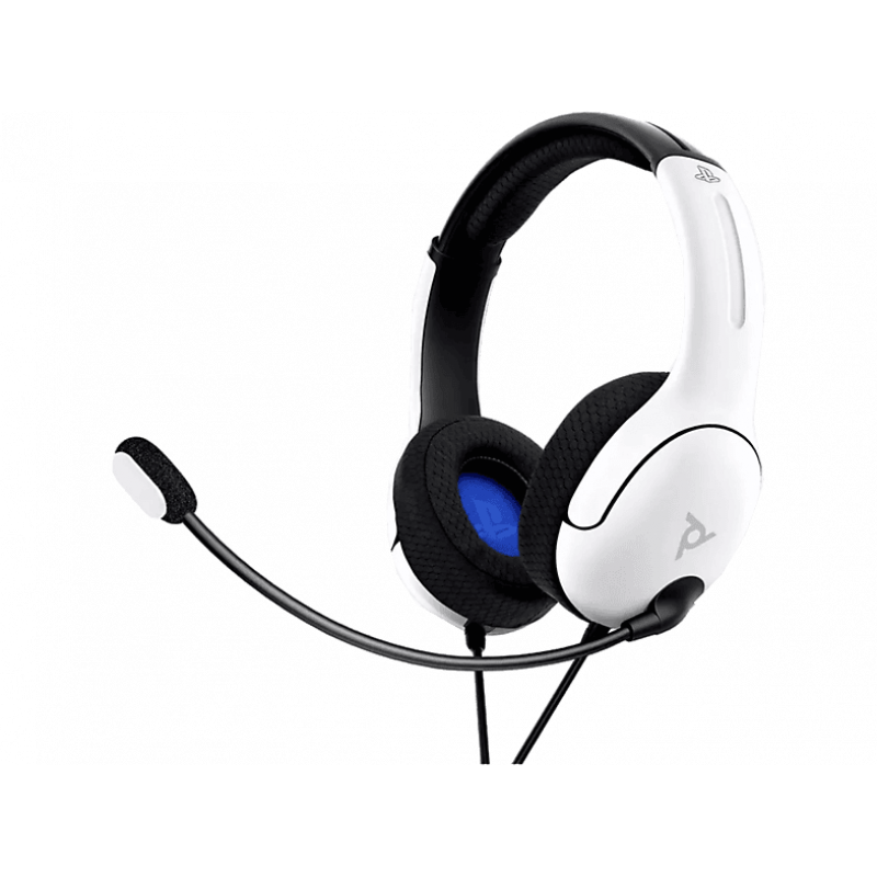 Auriculares gaming - PDP LVL40 Wired, De diadema, Con cable, Para PS4/ PS5, Micrófono, Blanco