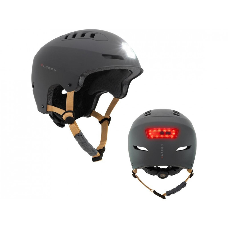 Casco Luz OLSSON URBAN LIGHT - Antracita S/M (51-54cm) Patinete Skate Patines