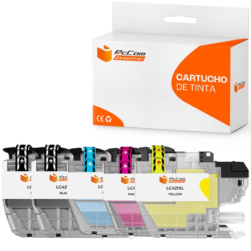 Pccom Essential Brother Lc421xl Cartucho Tinta Compatible Negro/cian/magenta/amarillo Pack 5
