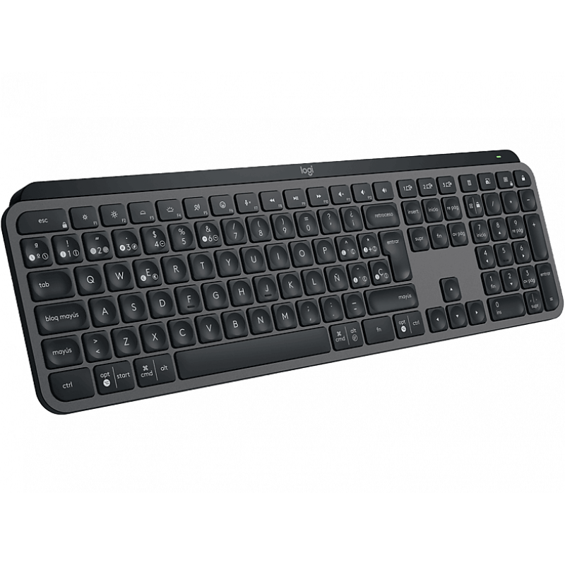 Teclado inalámbrico - Logitech MX Keys S, Bluetooth, USB, Teclas programables, Carga rápida, Retroiluminación, Multidispositivo, Windows/Mac, Negro