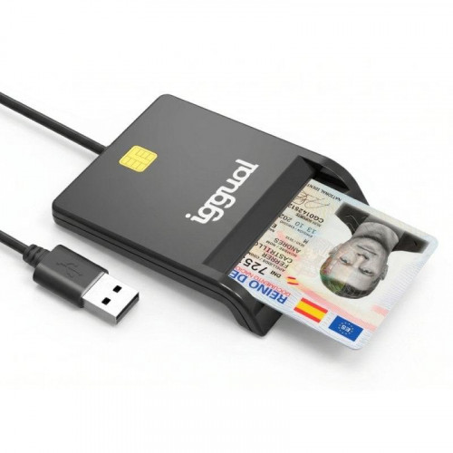 Iggual IGG316740 Lector de Tarjeta Magnética USB Negro