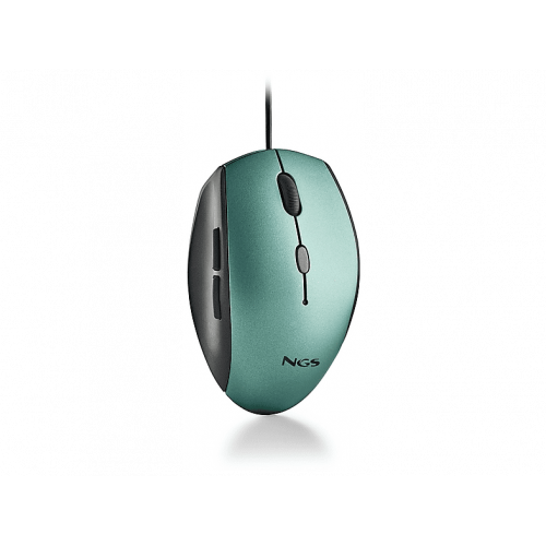 Ratón con cable - NGS MOTH ICE, Cable, 1605 ppp, Azul