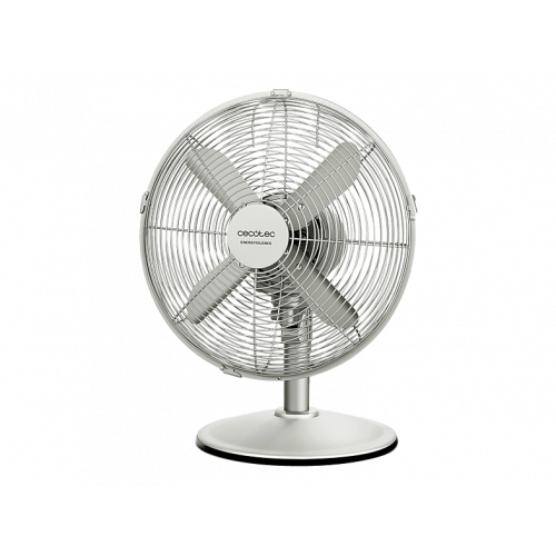 Ventilador de sobremesa - Cecotec EnergySilence 610 SteelDesk, 40 W, 3 velocidades, Oscilación, Altura ajustable, Steel
