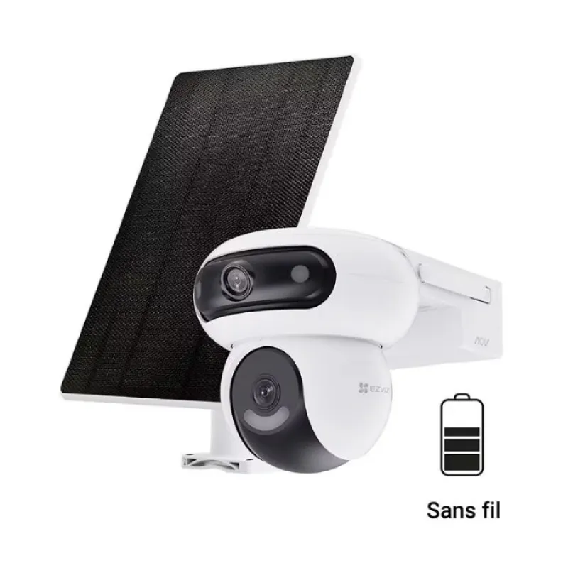 Cámara de vigilancia EZVIZ HB90 de 4 MP y resolución 2K+ con alimentación por batería y panel solar