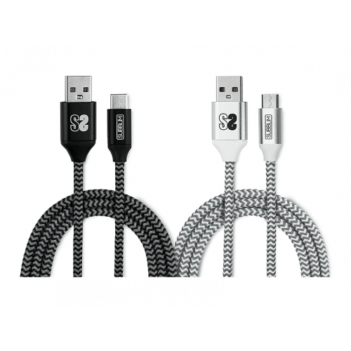 Cables - SUBBLIM SUBBLIM Cable USB Tipo C a USB Tipo A de 1 metro (x2) Negro y Plata