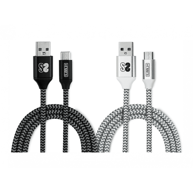 Cables - SUBBLIM SUBBLIM Cable USB Tipo C a USB Tipo A de 1 metro (x2) Negro y Plata