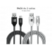 Cables - SUBBLIM SUBBLIM Cable USB Tipo C a USB Tipo A de 1 metro (x2) Negro y Plata