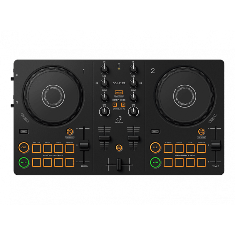 Controladora DJ - AlphaTheta DDJ-FLX2, 20 Hz - 20 kHz (USB), Smart CFX , Compatible con Smartphone/Tablet/PC/Mac, Negro
