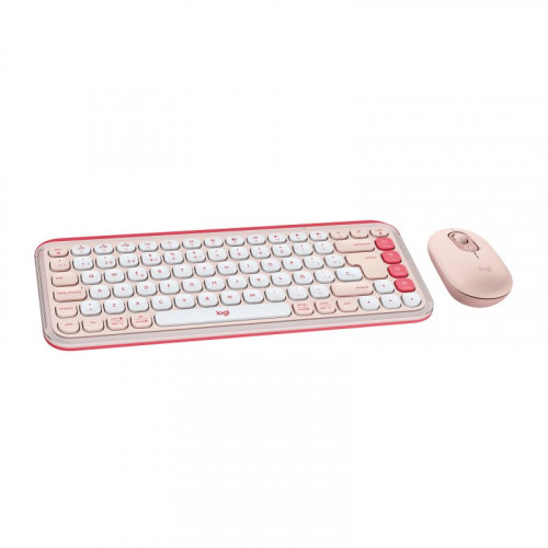 Logitech Pop Icon Combo Pack Teclado + Ratón Inalámbrico Rosa
