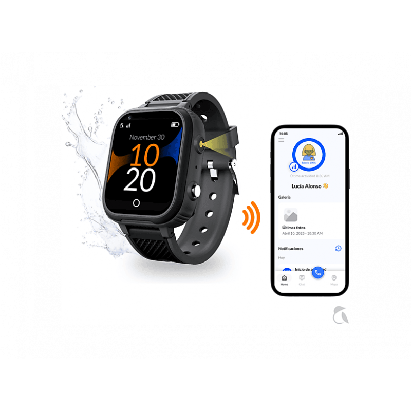 Smartwatch infantil - ROBIN GENERATION Robin K1 · Reloj GPS niños con llamadas y SIM preactivada · Sin redes sociales ni juegos, S/M, Plástico, Negro