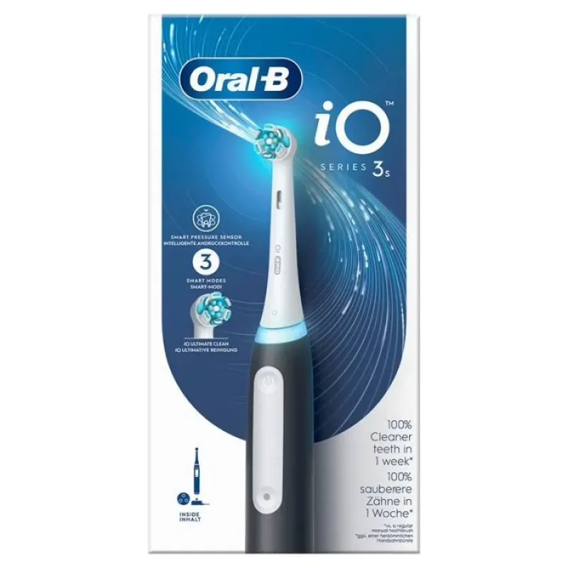 Cepillo de Dientes Eléctrico ORAL-B iO 3S noire 3 Modos Sensor de Presión Micro vibraciones