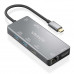 Dock USB-C AISENS DUA9-0104 9-en-1 2xHDMI 1xRJ45 2xUSB3.0 100W SD MicroSD Gris 15cm