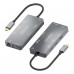 Dock USB-C AISENS DUA9-0104 9-en-1 2xHDMI 1xRJ45 2xUSB3.0 100W SD MicroSD Gris 15cm