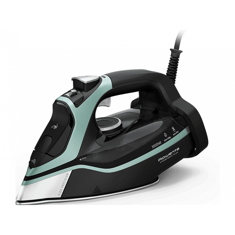 Plancha de vapor - Rowenta DW9412D1 Steamforce Plus, 3000 W, 250 g/min, 0.35 l, MicroSteam 400 HD Profile, Antigoteo, Antical, Vapor Vertical, Verde