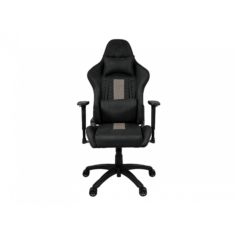 Silla gaming - Corsair TC100 Relaxed, Transpirable, Reposabrazos 2D, Inclinación 160°, Negro y gris