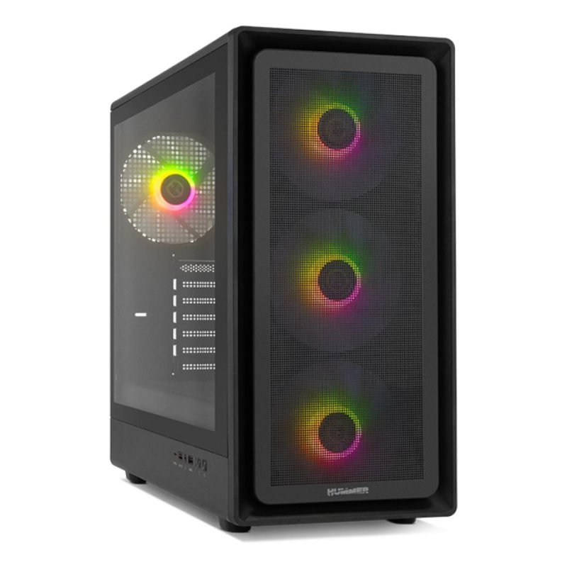 Torre Nox Hummer AERO Semitorre Hyperflow ARGB Negra con Tipo C y Cristal Templado