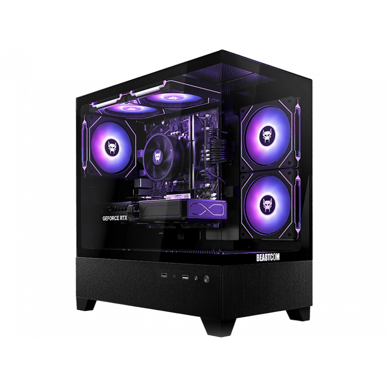 PC Gaming - BEASTCOM Q5 Pro Gaming, AMD Ryzen™ 7 5700X, 16 GB RAM, 1 TB SSD, GeForce RTX™ 5060 Ti, Windows 11 Home, Negro