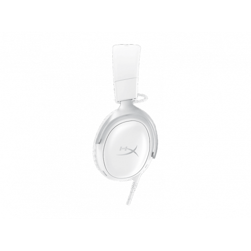 Auriculares gaming - HyperX Cloud III, 53 mm, Micrófono con cancelación de ruido, Audio DTS, Metálicos, Compatibles PC/Consolas/Móvil, Blanco