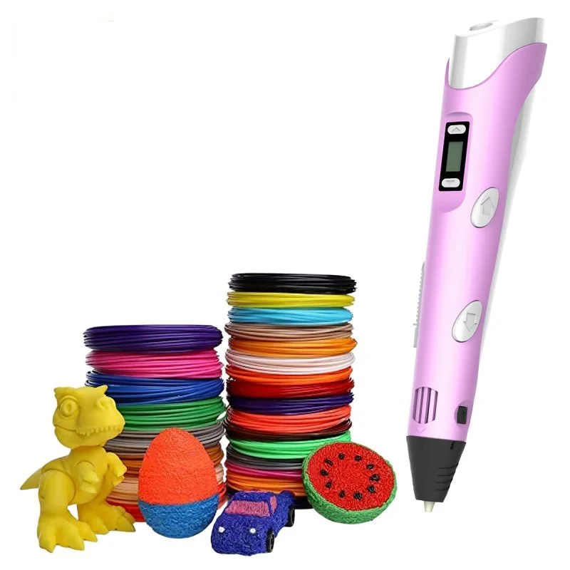Klack Pack Bolígrafo Lápiz de Impresión 3D Juguete para Niños + 50 Metros de PLA Rosa