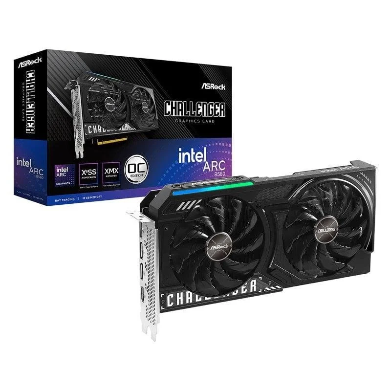 Tarjeta Gráfica Asrock Arc B580 Challenger 12GB GDDR6 overclocking VR Tri DisplayPort