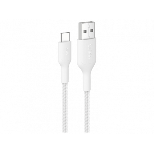 Cable USB - Belkin CAB022hq2M, 2m, USB-A a USB-C, 15W, Universal, Blanco