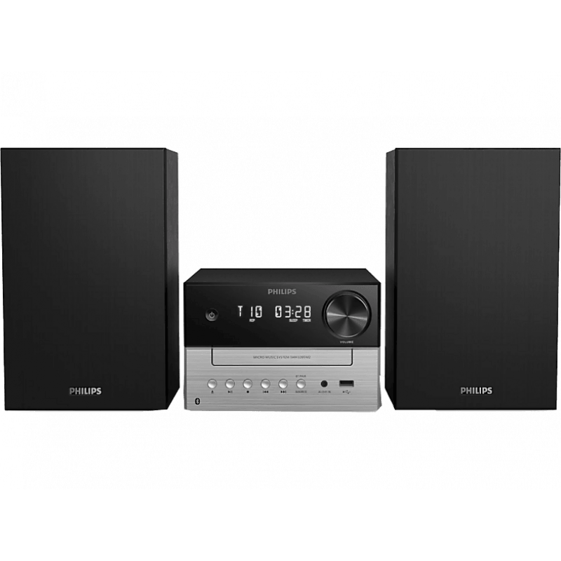 Microcadena - PHILIPS TAM3205M2/12, FM, CD, USB, Entrada de audio, 20W, Altavoces Bass Reflex, Bluetooth 5.4, Negro