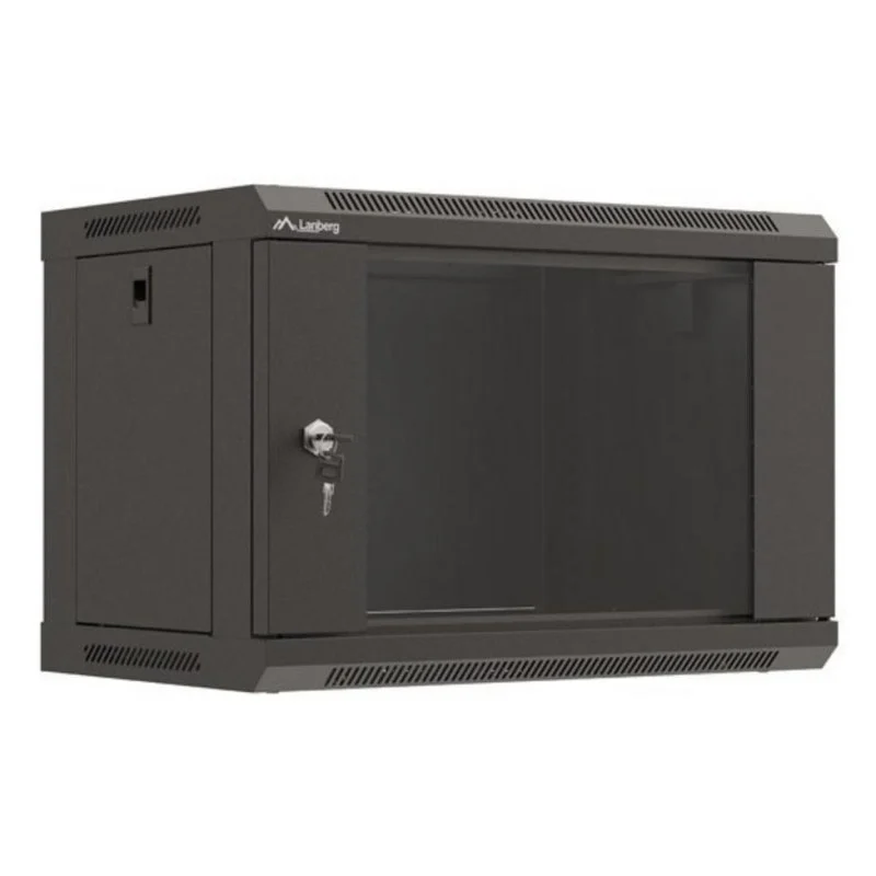 Armario Rack Lanberg WF03-5306-10B 6U 60 kg cierre frontal puerta cristal desmontado
