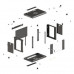 Armario Rack Lanberg WF03-5306-10B 6U 60 kg cierre frontal puerta cristal desmontado