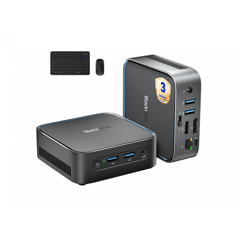 Mini PC - BLACKVIEW MP50-3500U, AMD Ryzen 5 3500U, 16 GB RAM, 512 GB SSD, Radeon™ RX Vega 8, Windows 11 Pro, Negro