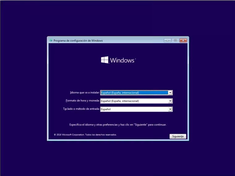 Seleccionar idioma español en el instalador de Windows 11